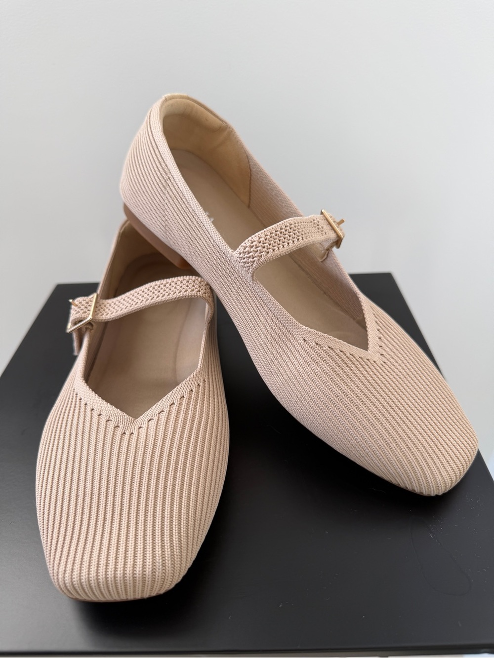 VIVAIA Flat Mary Jane Shoes Margot Square Toe Neutral Travel Washable Wide Size